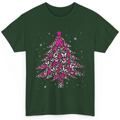 Breast Cancer Pink Ribbon Xmas Tree Breast Cancer Christmas Classic Unisex T-Shirt