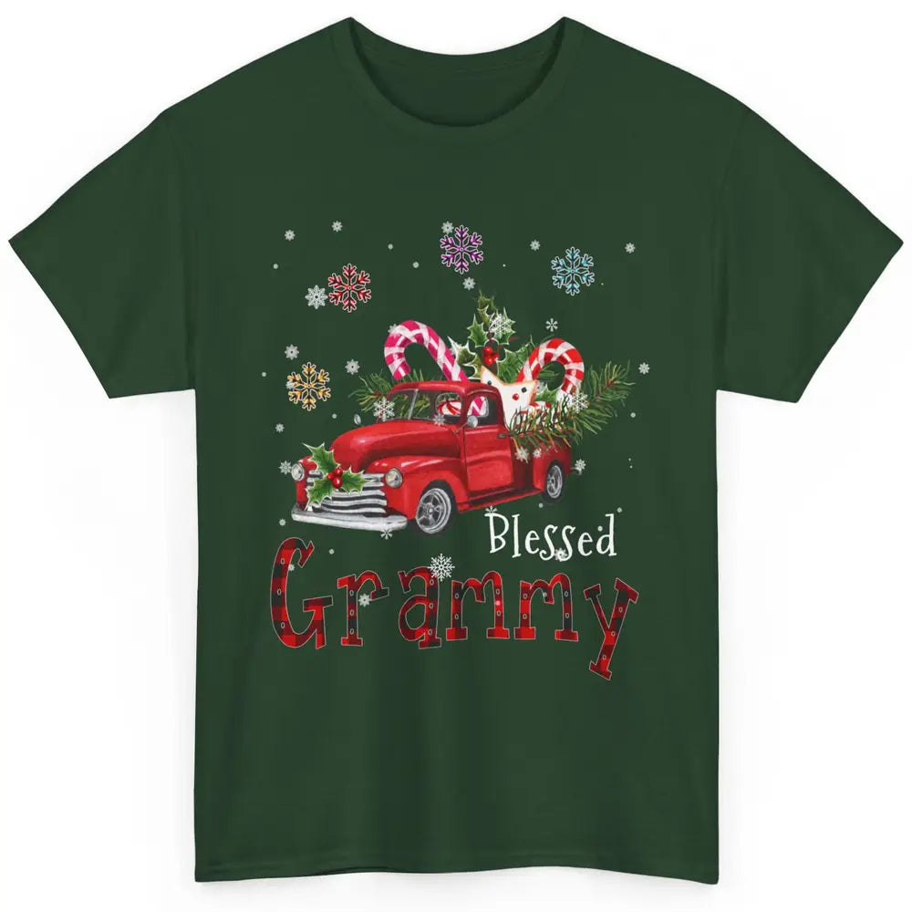 Merry Christmas Blessed Grammy Red Truck Xmas Grandma Retro Classic Unisex T-Shirt