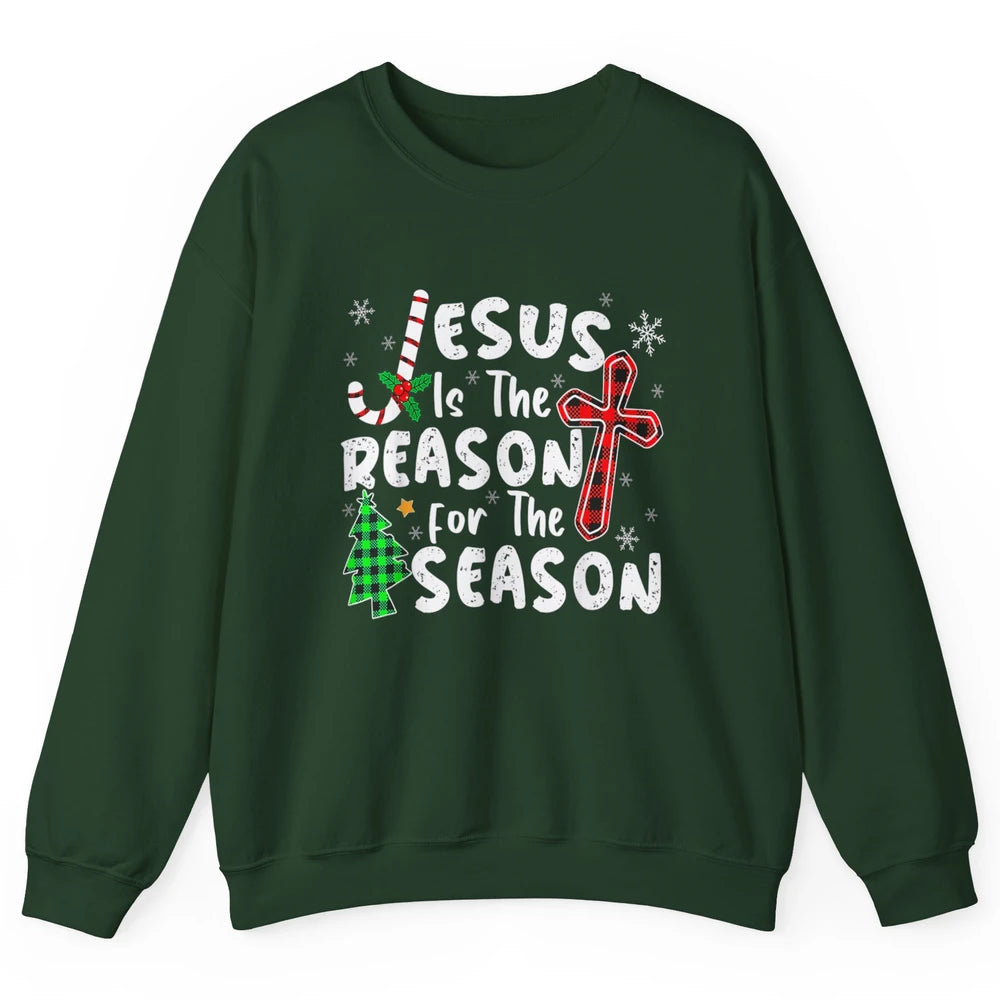 Merry Christmas Jesus The Reason For Season Xmas Cross Candy Unisex Crewneck Sweatshirt