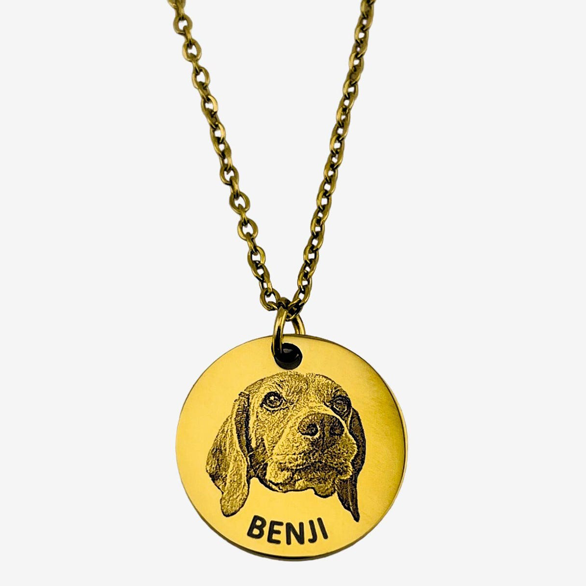 Custom Pet Portrait Necklace - Pet Face Engraved Photo Pendant - Personalized Pet Loss Sympathy Gifts