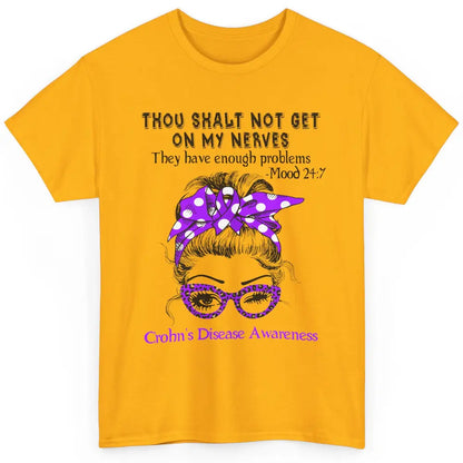 Crohns Disease Awareness Not Get On Nerves Messy Hair Woman Classic Unisex T-Shirt