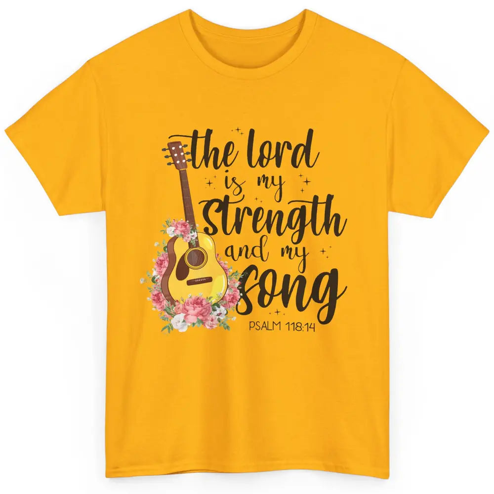 Floral Christian Lord Is My Strength And My Song Bible Verse Classic Unisex T-Shirt