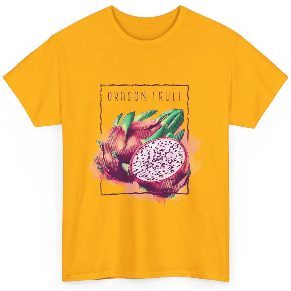 Watercolor Dragonfruit Tropical Paradise Summer Vegan Fruit Classic Unisex T-Shirt