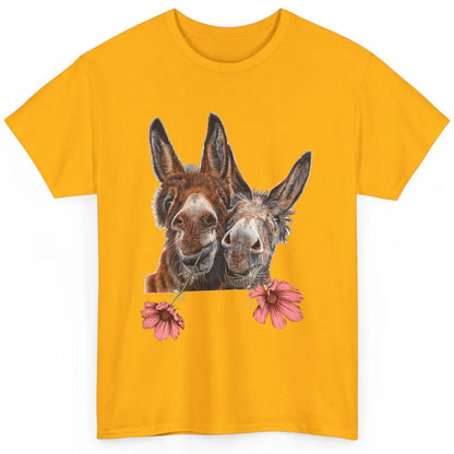 Wildflower Donkey Couple Retro Farm Animal Life Funny Donkey Classic Unisex T-Shirt