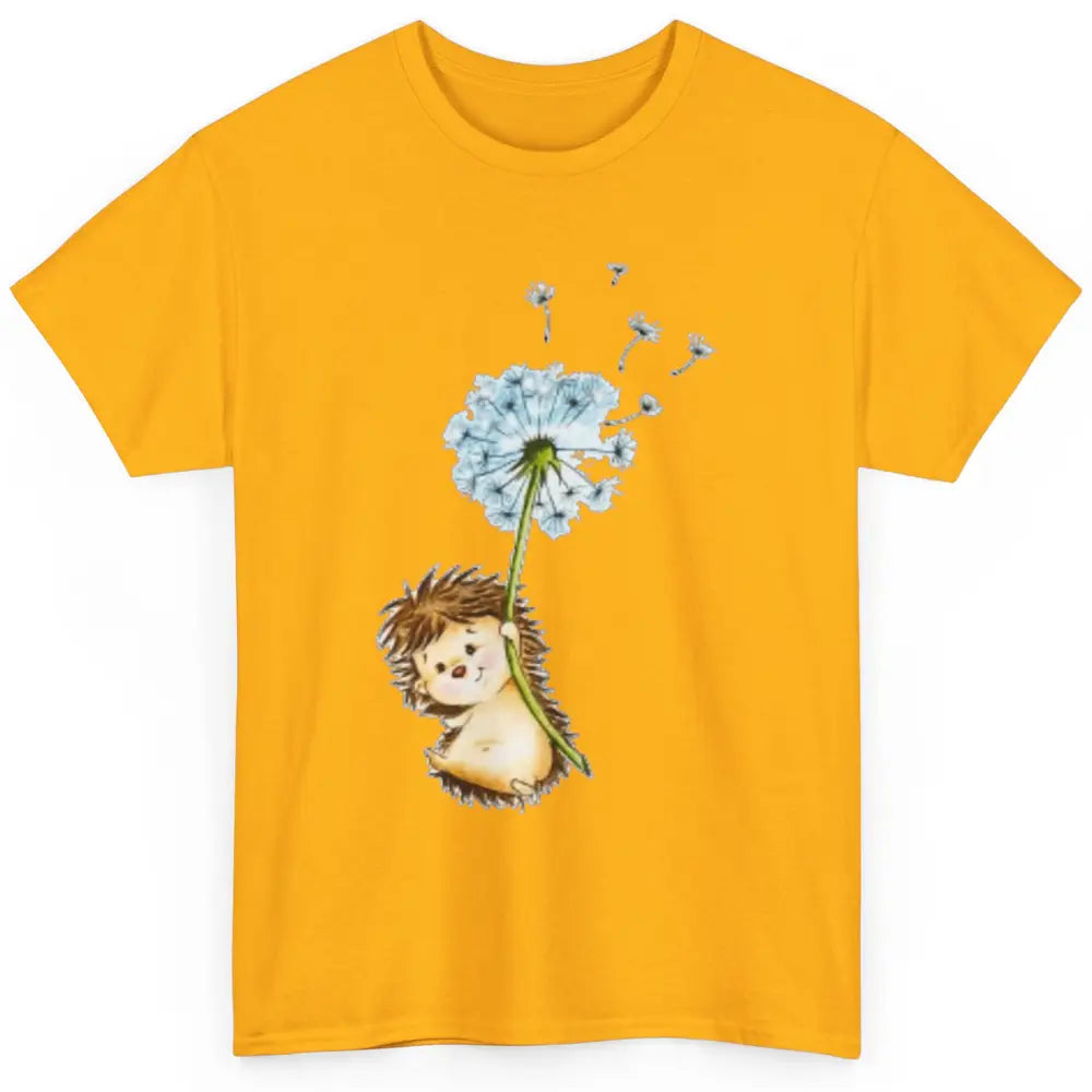 Cute Hedgehog Dandelion Watercolor Wild Animal Flower Retro Classic Unisex T-Shirt