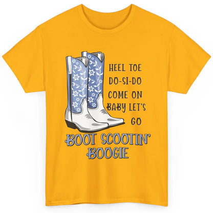 Floral Cowboy Boots Scooting Boogie Western Country Cowgirl Classic Unisex T-Shirt