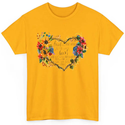 Floral Christian Trust In Lord With All Heart Bible Verse Classic Unisex T-Shirt