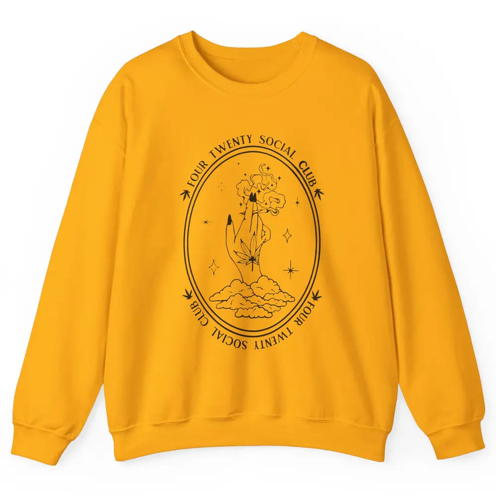 Vintage Weed Four Twenty Social Club Weed Cannabis Marijuana Unisex Crewneck Sweatshirt