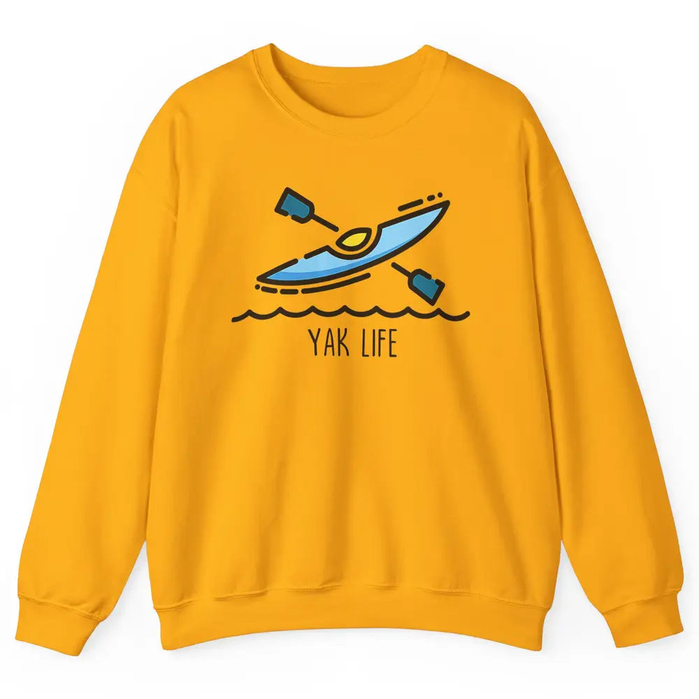 Yak Life Sunset Kayak Kayaking Retro 70s Paddling Outdoor Unisex Crewneck Sweatshirt