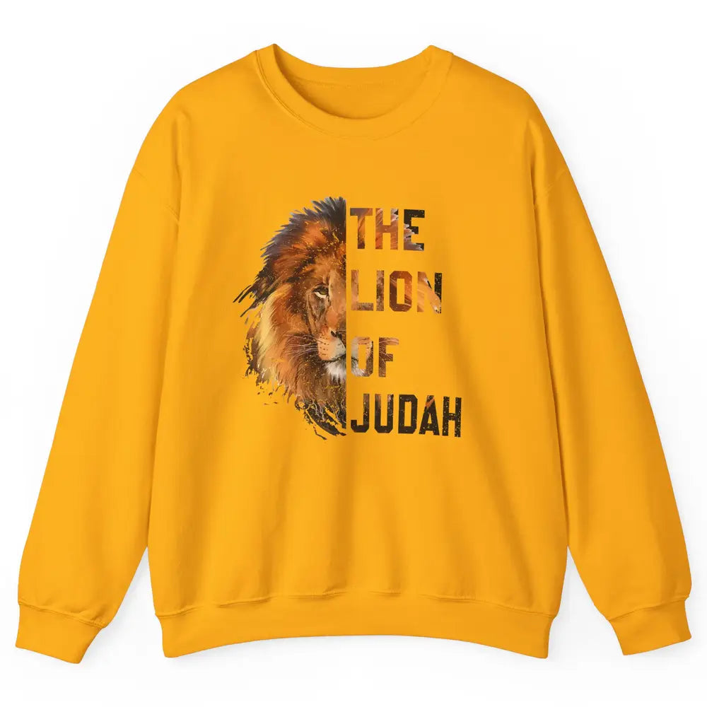 Yeshua Lion Of Judah Bible Verse Christian Faith Religious Unisex Crewneck Sweatshirt