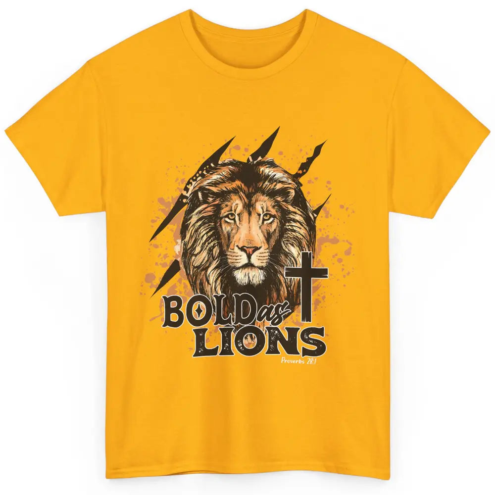 Bold As Lion Of Judah Bible Verse Christian Faith Religious Classic Unisex T-Shirt