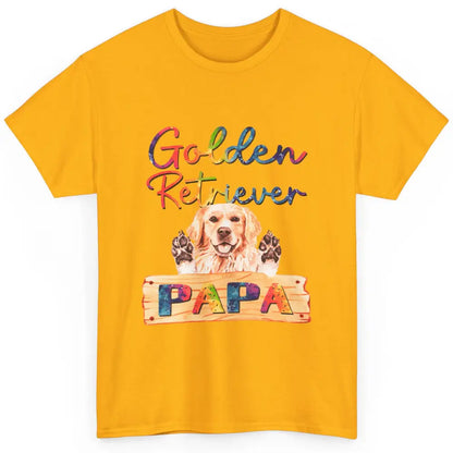 Colorful Golden Retriever Dog Papa Cute Puppy Father Dad Classic Unisex T-Shirt