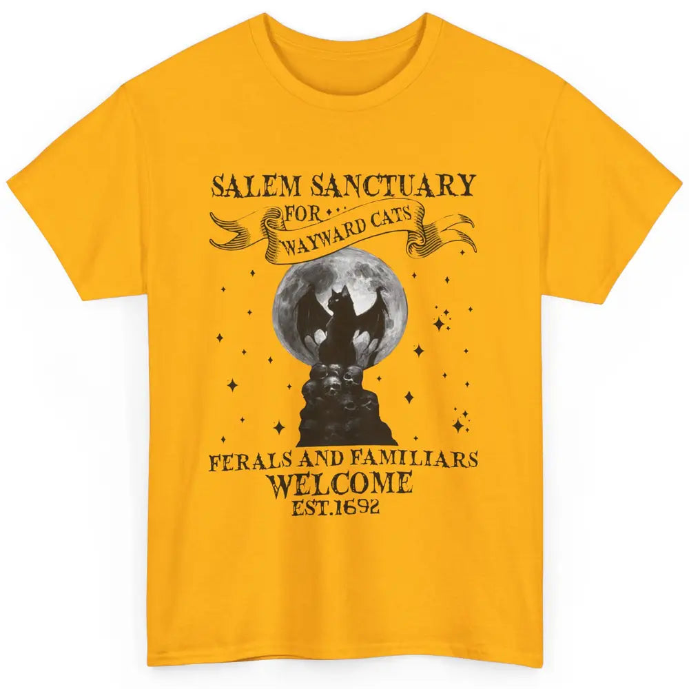 Witch Cat Salem Sanctuary Witch City Halloween Gothic Cat Classic Unisex T-Shirt