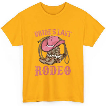 Bride's Last Rodeo Cowgirl Hat Bachelorette Party Wedding Classic Unisex T-Shirt