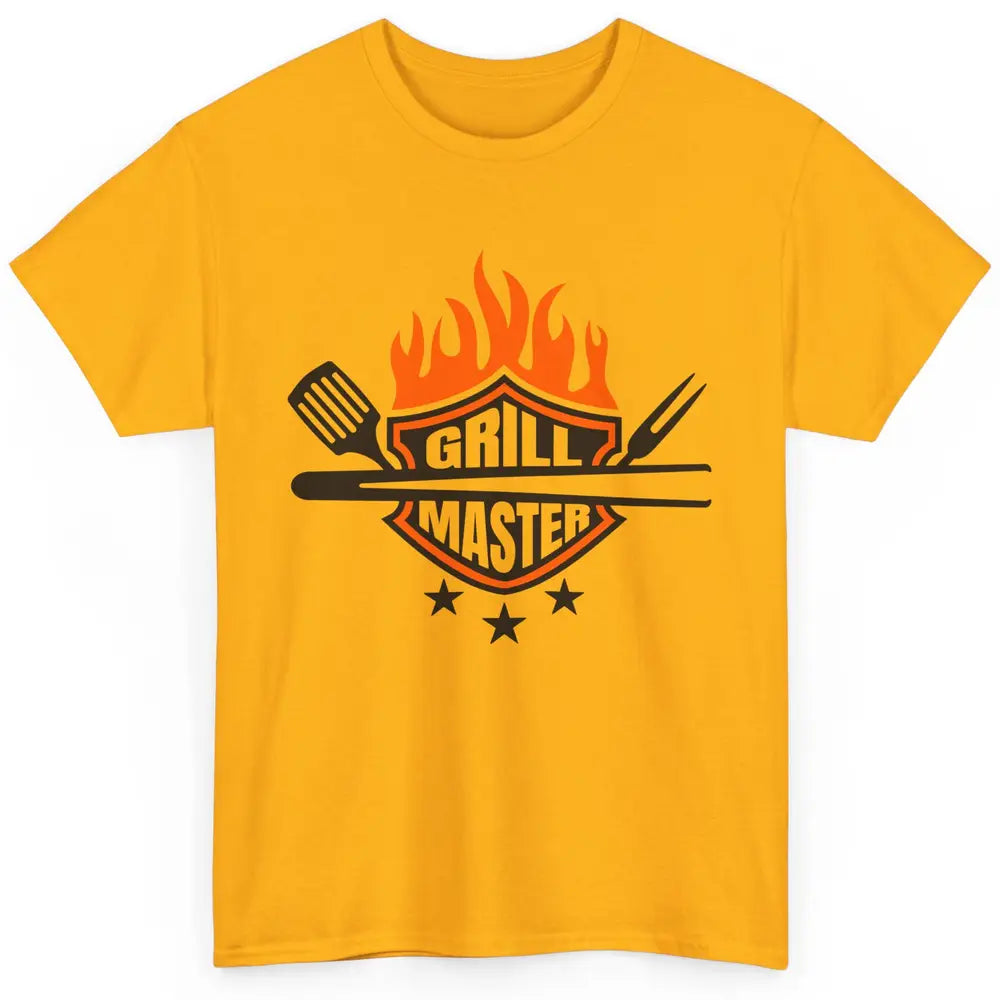 Funny BBQ Grill Master Grillfather Grilling Flames Grillers Classic Unisex T-Shirt