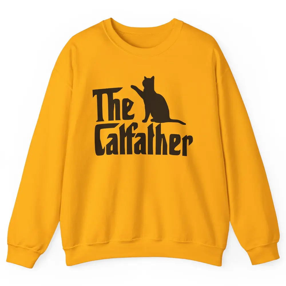 The Catfather Parody Funny Cat Lovers Cat Dad Fathers Day Unisex Crewneck Sweatshirt