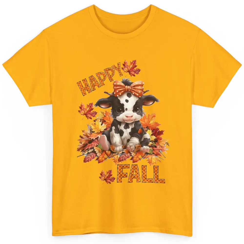 Cute Baby Cow Bandana Hay Fall Pumpkin Thanksgiving Autumn Classic Unisex T-Shirt