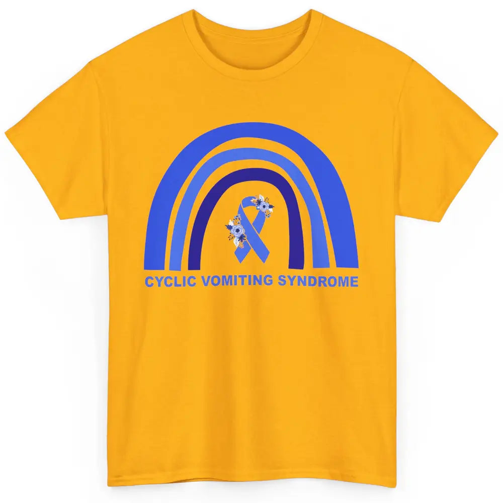 Cyclic Vomiting Syndrome Awareness Blue Ribbon Rainbow Classic Unisex T-Shirt