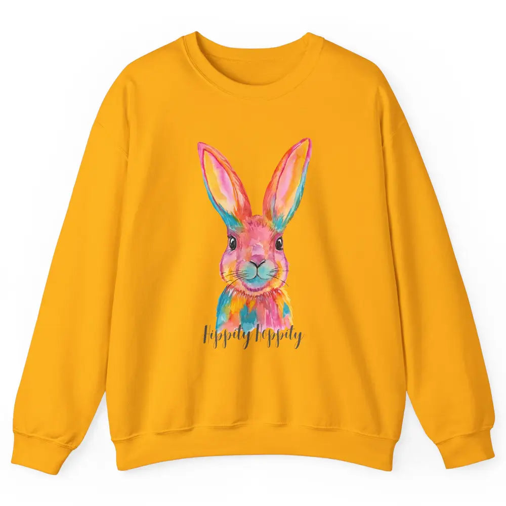 Watercolor Hippity Hoppity Bunny Dance Easter Rabbit Hip Hop Unisex Crewneck Sweatshirt