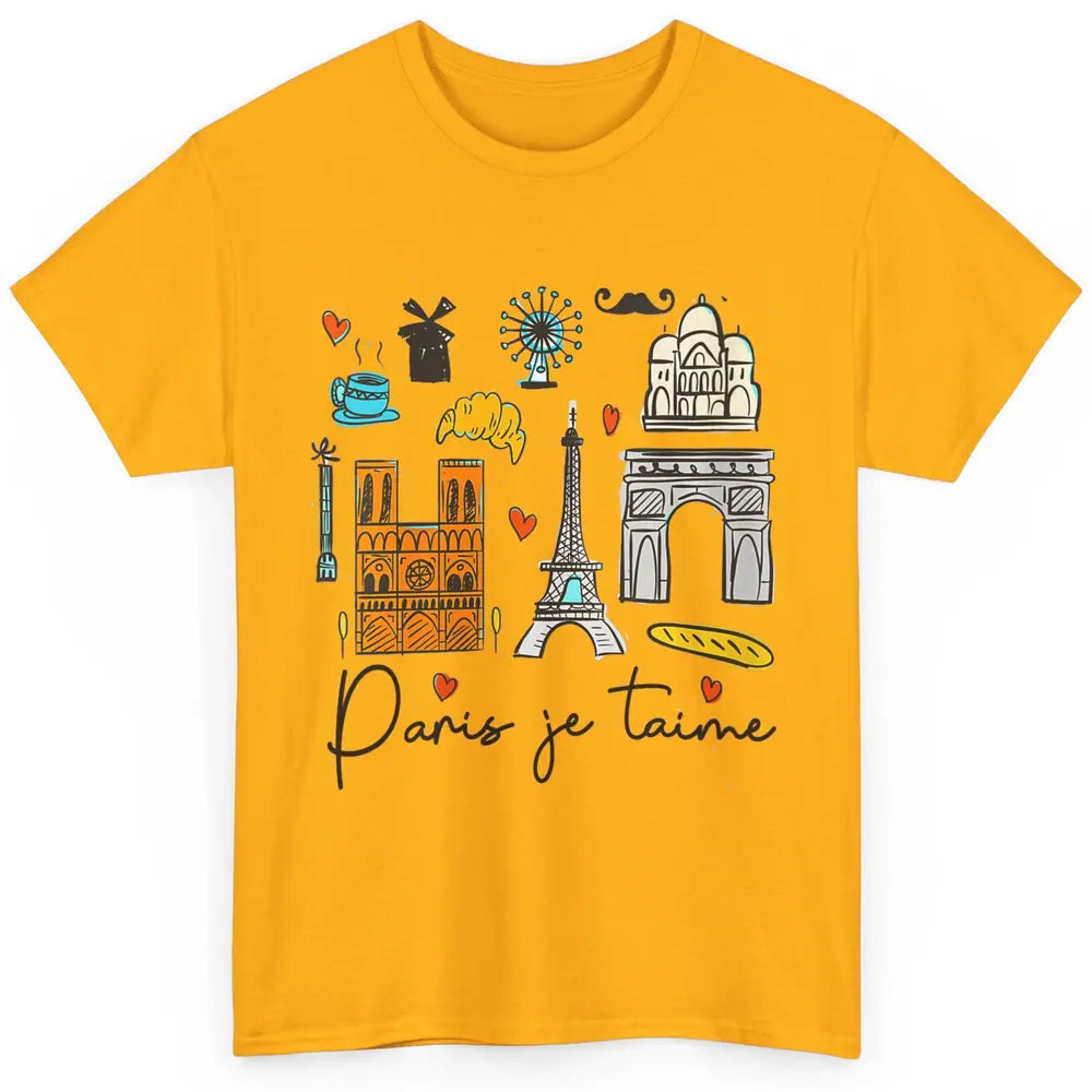 Doodle Eiffel Tower Minimalist Paris France Traveling Love Classic Unisex T-Shirt