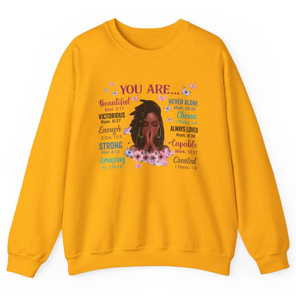 Black Girl God Says I Am Afro Woman Christian Religious Gift Unisex Crewneck Sweatshirt