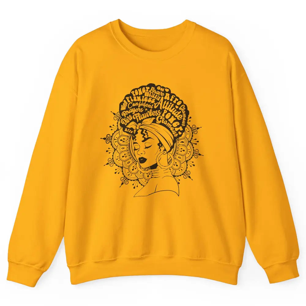 Afro Melanin Woman Turban Hair Quotes African American Woman Unisex Crewneck Sweatshirt