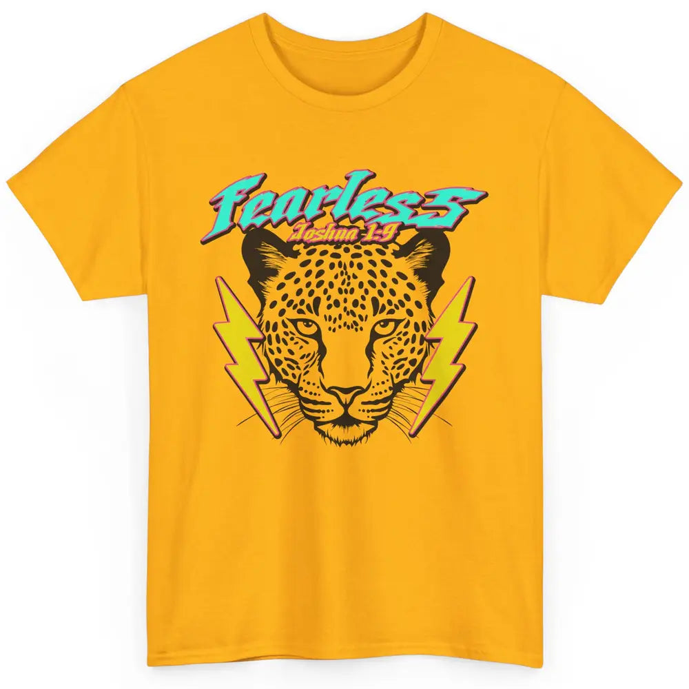 Christian Cheetah Fearless Bible Lightning Bolt Religious Classic Unisex T-Shirt