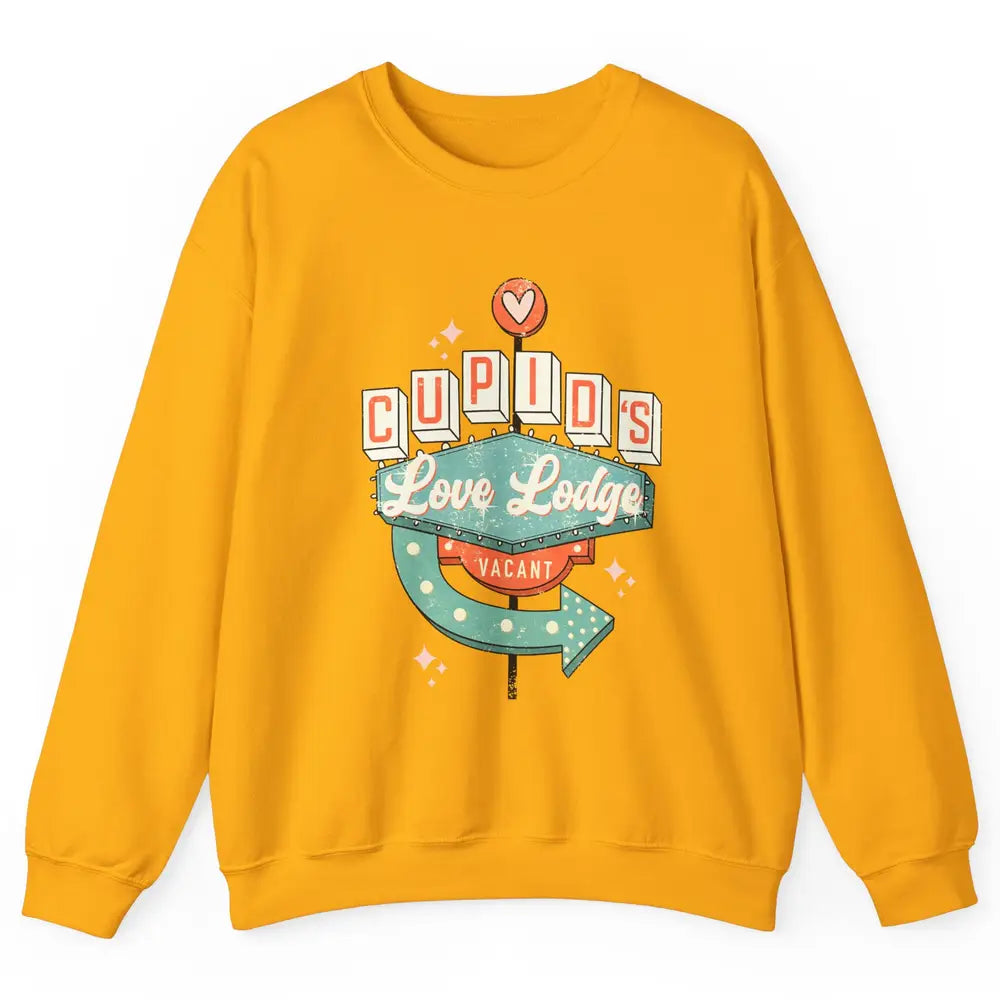 Retro Valentines Cupid's Love Lodges Funny Couples Valentine Unisex Crewneck Sweatshirt