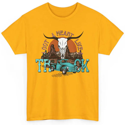 Boho Bull Skull I Got A Heart Like A Truck Western Country Classic Unisex T-Shirt