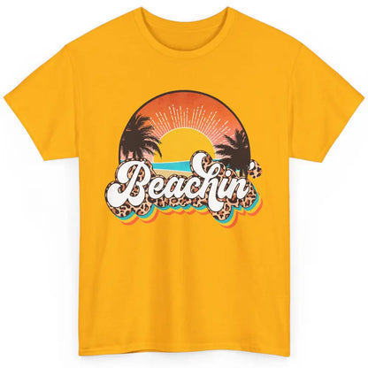 Beachin' Leopard Retro Summer Sunset Beach Lovers Vacation Classic Unisex T-Shirt