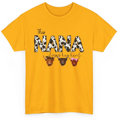 Cowhide This Nana Love Her Herd Highland Cow Western Grandma Classic Unisex T-Shirt