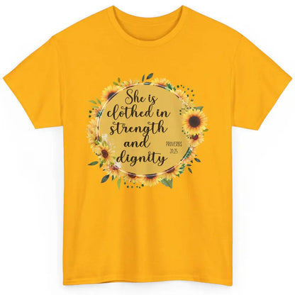 Christian She Is Clothed In Strength Dignity Inspirational Classic Unisex T-Shirt