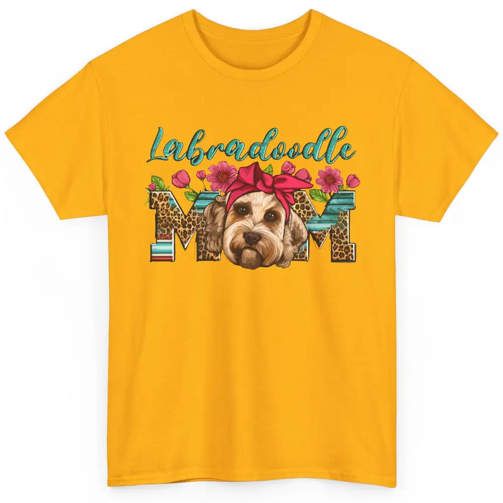 Floral Leopard Labradoodle Mom Dog Mom Mothers Day Gift Classic Unisex T-Shirt