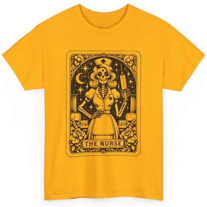 Retro Skeleton The Nurse Tarot Card Halloween Nursing Life Classic Unisex T-Shirt