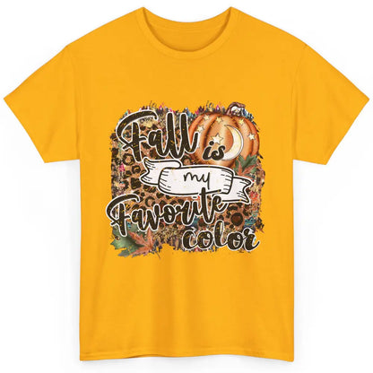 Retro Pumpkin Fall Is My Favorite Color Leopard Autumn Gift Classic Unisex T-Shirt