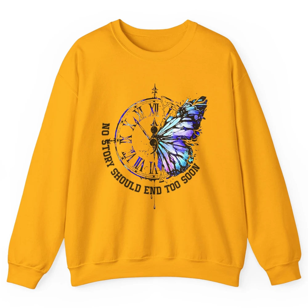 Suicide Prevention Butterfly No Story Should End Too Soon Unisex Crewneck Sweatshirt