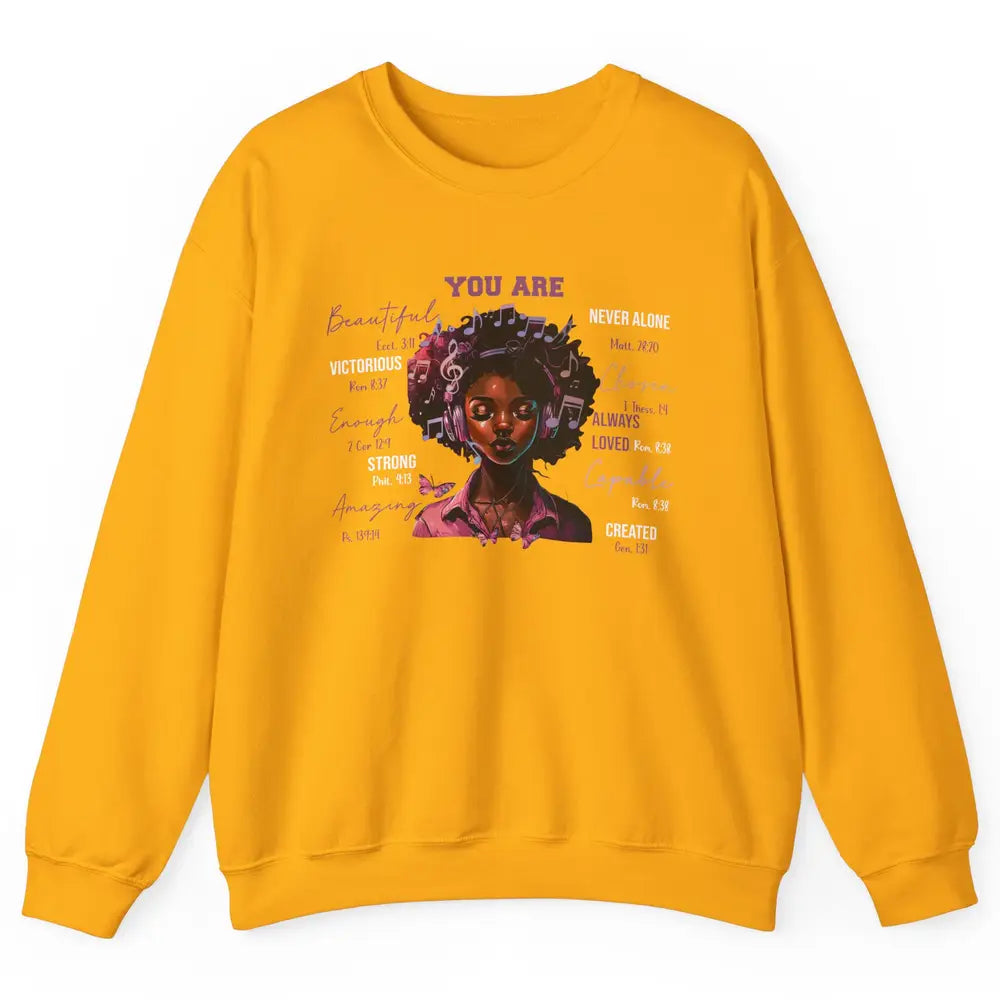 Black Girl Christian God Says I Am Bible Verse Religious Unisex Crewneck Sweatshirt