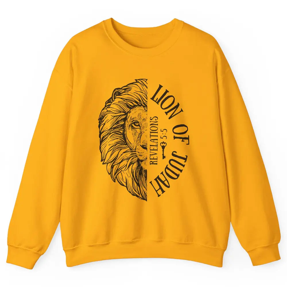 Yeshua Lion Of Judah Bible Verse Christian Faith Religious Unisex Crewneck Sweatshirt