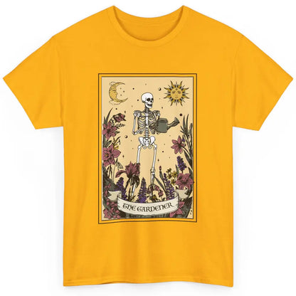 Retro Skeleton The Gardener Tarot Card Plant Lady Halloween Classic Unisex T-Shirt