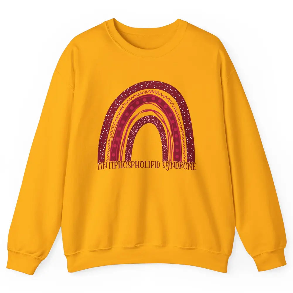 Antiphospholipid Syndrome Awareness APS Burgundy Rainbow Unisex Crewneck Sweatshirt