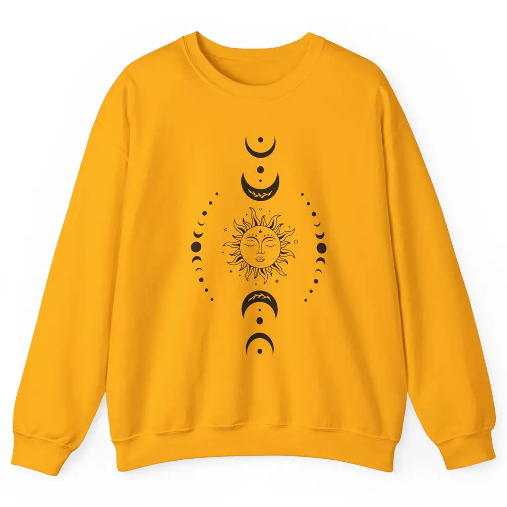 Boho Sun And Moon Hippie Girl Peace Lovers Halloween Costume Unisex Crewneck Sweatshirt