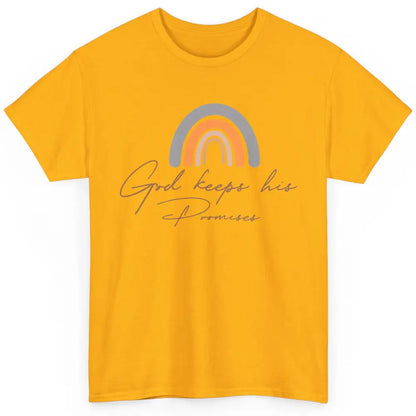 Boho Rainbow God Keeps His Promises Christian Religious Classic Unisex T-Shirt