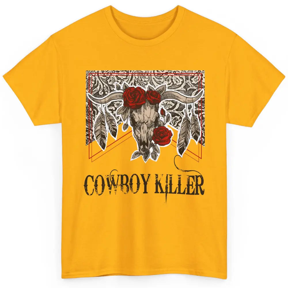 Texas Floral Skull Cowboy Killer Western Country Vintage Classic Unisex T-Shirt