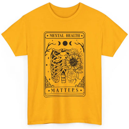 Floral Rib Cage Mental Health Matters Tarot Card Halloween Classic Unisex T-Shirt