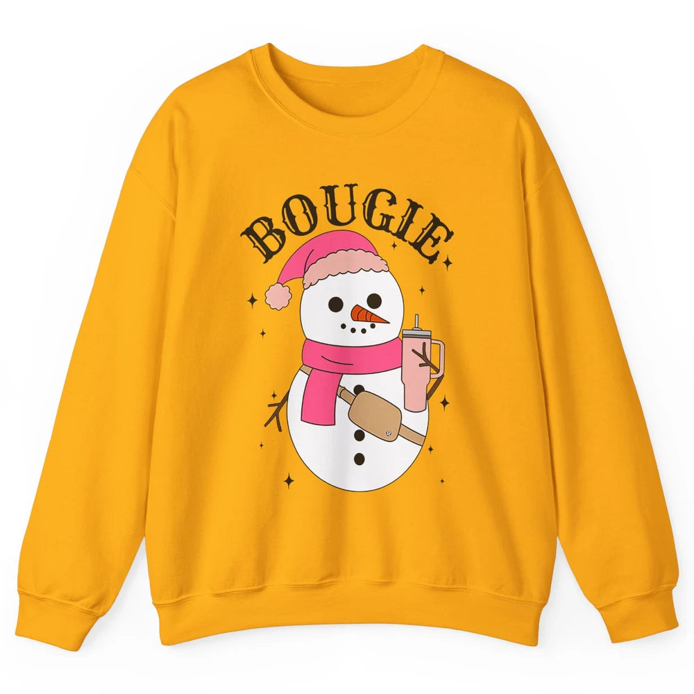 Funny Christmas Boo-jee Snowman Bougie Christmas Winter Unisex Crewneck Sweatshirt