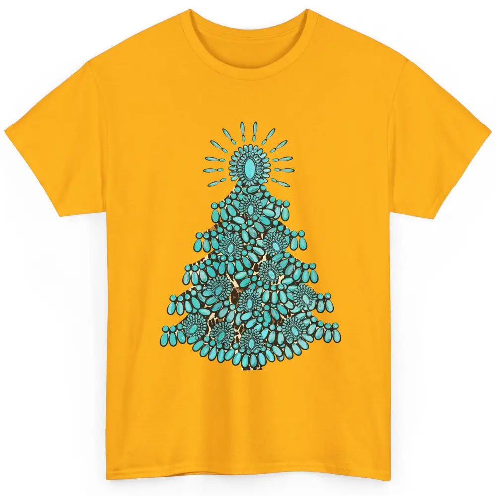 Turquoise Christmas Tree Western Christmas Country Farm Classic Unisex T-Shirt