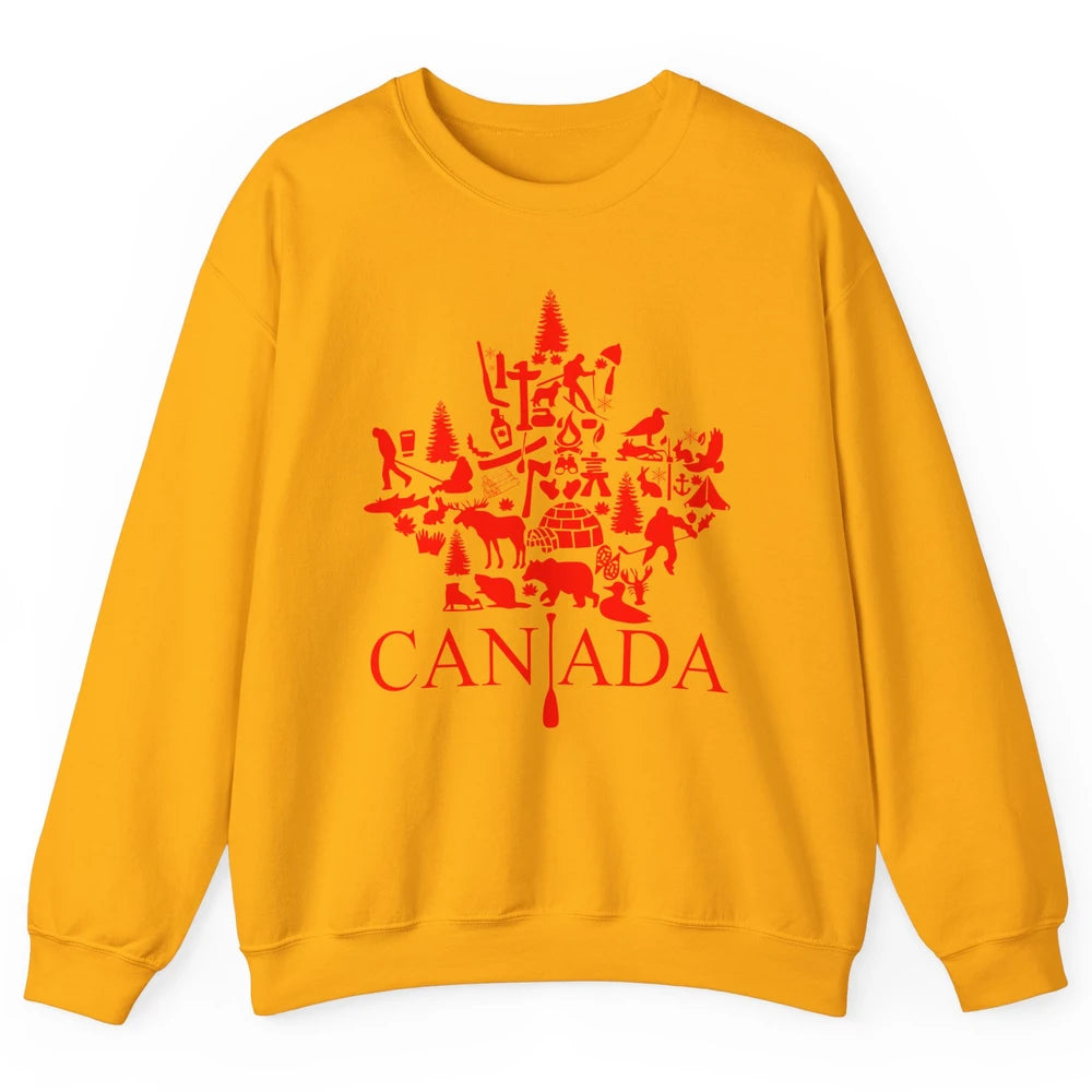 Canada Maple Leaf Canadian Symbols Canadian Root Gift Unisex Crewneck Sweatshirt