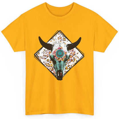 Aztec Heifer Steer Cow Skull Cowboy Gemstone Leopard Vintage Classic Unisex T-Shirt