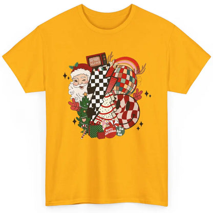 Retro Santa Christmas Tree Cake Lightning Bolt Western Classic Unisex T-Shirt