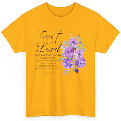 Floral Christian Trust In The Lord With All Heart Religious Classic Unisex T-Shirt